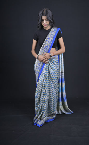 Madhubani with Indigo Anchal